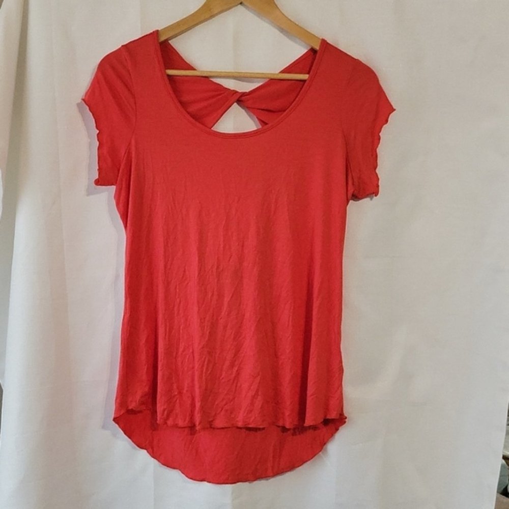 Prana Orange Crossback Lightweight Short Sleeve Tee Womens Small